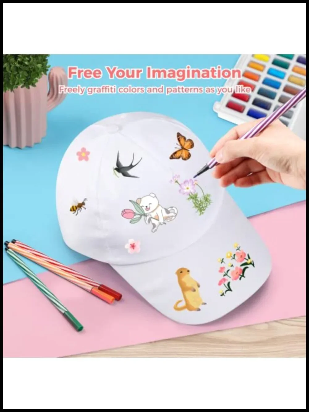 DIY Kids Baseball Caps 30 Pk Plain Polyester Sun Hat Party Favors